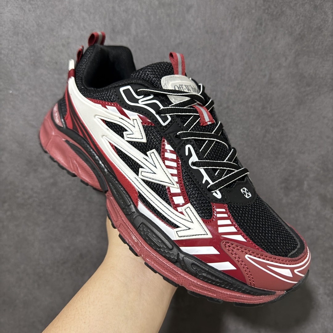 图片[3]-【公司级】Off-White OW Be Right Back 最新款跑鞋 复古休闲鞋 性价比正确版 原楦原纸板数据开发 #鞋面采用3d立体打印和多种材料拼接而成#防滑耐磨透气性轻便跑鞋 作为曾经爆火 并且定位奢潮领域的标志性品牌 Off-White 仍需要不断更新符合当下潮流时尚的复古运动鞋款，以期收获基本盘消费者的关注 此次更新的 Off-White 新款运动鞋将经典复古老爹鞋细节设计更加夸张化 并将标志性箭头设计置于显著位置 除此之外 整个系列的色彩搭配也可谓纷繁多样 总有一款适合你 尺码：40-45-选品中心