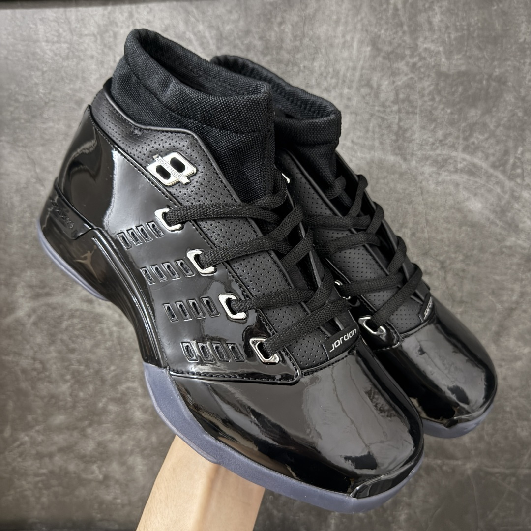 【莞产纯原】原厂渠道Air Jordan 17 Aj17纯黑漆皮全码出货！原厂独家私模打造！原材料加持！ 尺码：40.5—47.5 货号：IV7640-001-选品中心