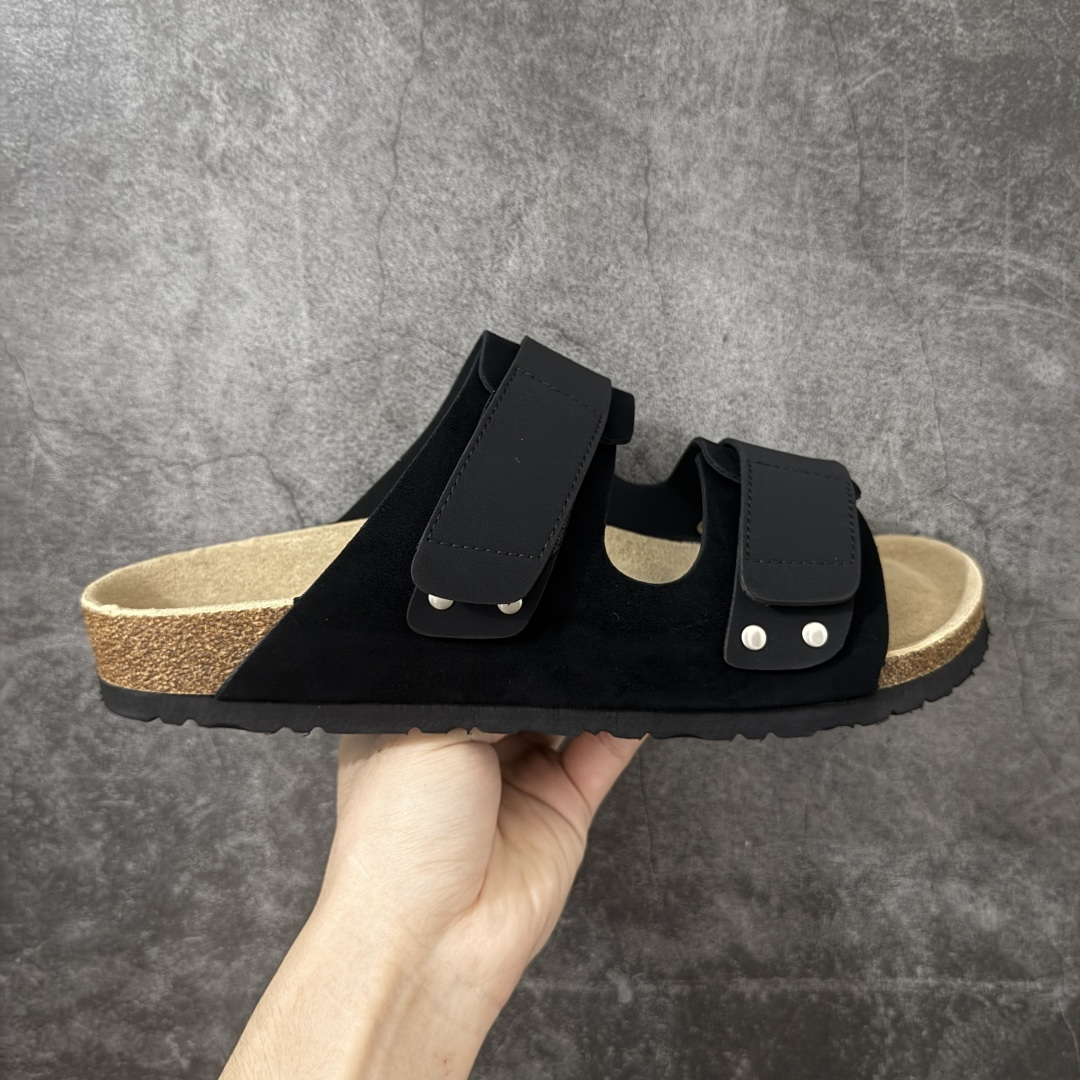 【莞顶G版】Birkenstock\\t 勃肯/博肯软木软底 休闲鞋半拖二字魔术贴拖鞋 黑色 品质升级版 市场最好品质 十年ZP代工厂老师傅工艺 纯手工打造原汁原味博肯 市场最强版 没有之一 尺码： 35-45-选品中心