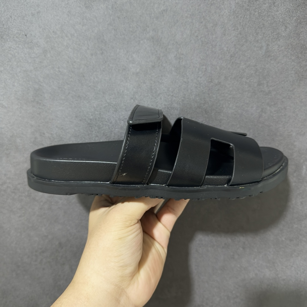 【公司级】欧美ins潮网红夏季性感女神搭配款高奢品牌爱马仕Hermès Purple Lizard Oran Sandals经典H鞋面凉鞋休闲平底拖鞋 货号:H908 38360 尺码:35-44-选品中心