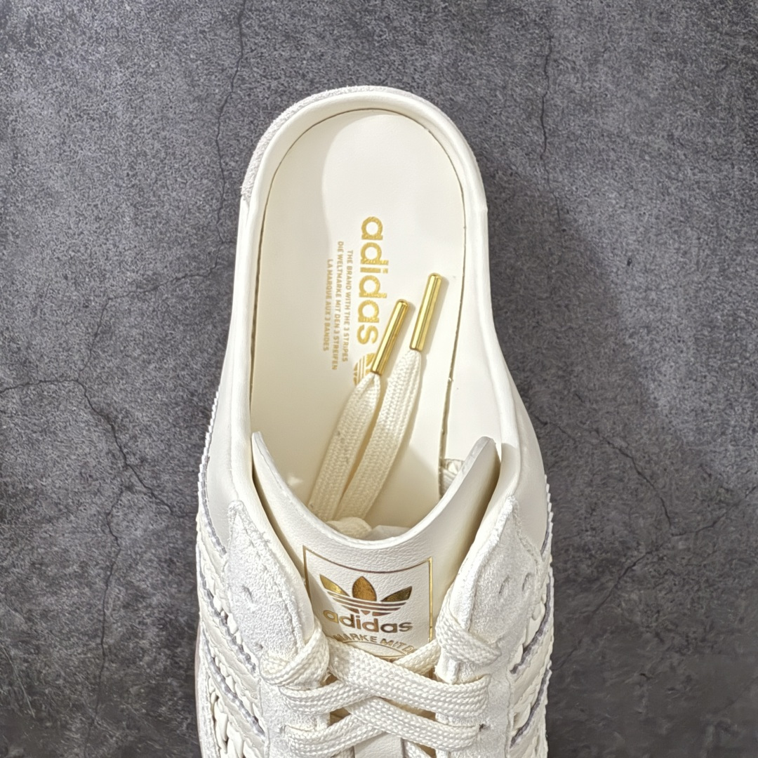 图片[8]-【渠道纯原】桑巴德训拖鞋一脚蹬 adidas originals Samba OG MULE 包头拖鞋 KH7719 浅米色 口碑大厂出品 品控大底版型不断改良更新 全套原纸板楦头开发 确保原汁原味 完美呈现桑巴版型 一比一鞋头弧度高度鞋身弧度 原厂头层皮料 细节品控鞋型随意对比 正确烫金高频细节 独家私模橡胶大底 原盒原配 尺码：35.5 36 36.5 37.5 38 38.5 39 40 40.5 41 42 42.5 43 44 44.5 45-选品中心