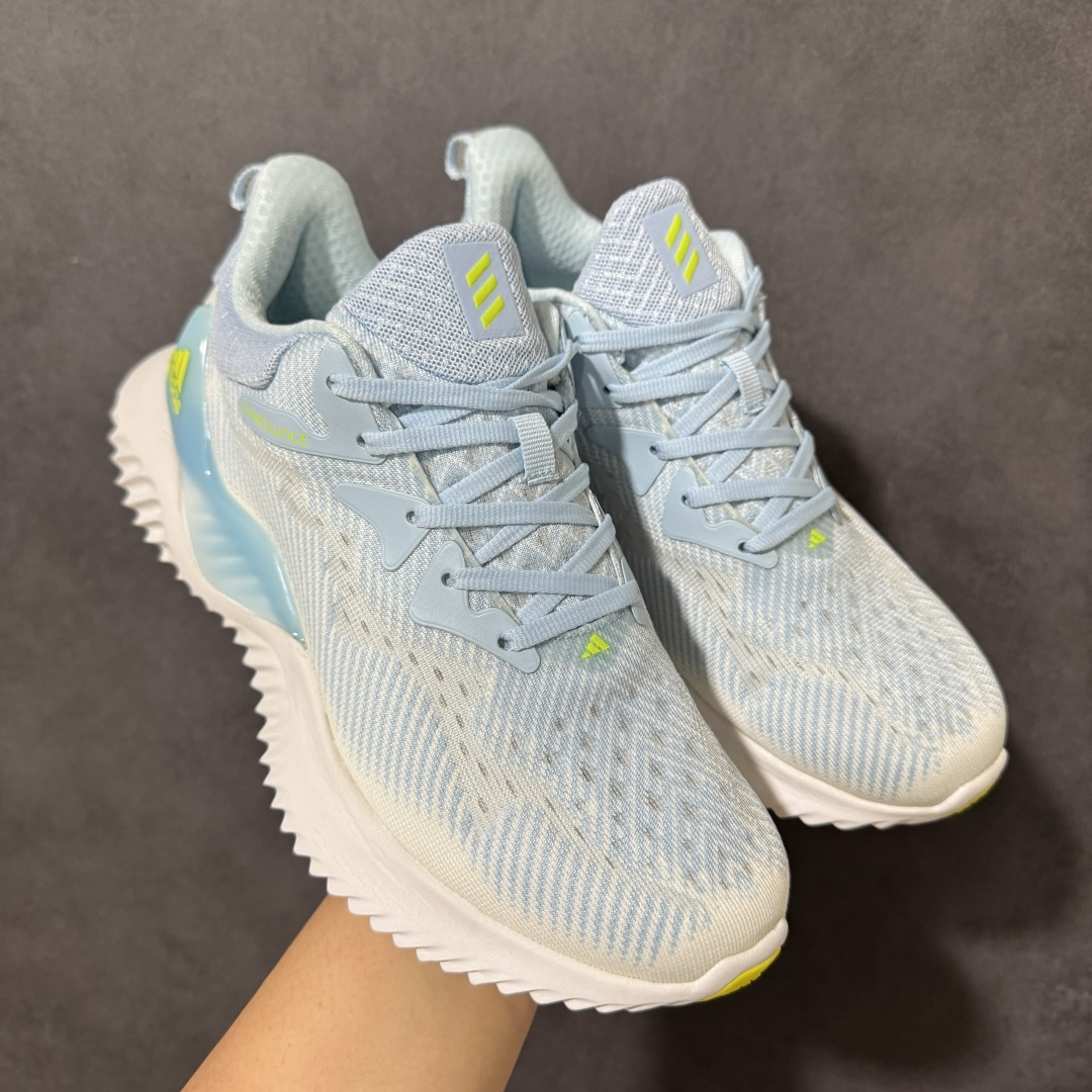 【公司级】adidas AlphaBounce Beyond 舒适 低帮 休闲跑步鞋 男女同款 Bounce中底，回弹buff拉满，Bounce中底带来持续能量反馈，落地软弹不卸力，每一步都像踩在云朵上，跑跳、久走都不累脚。 一体织透气网布，兼顾包裹性与透气性，告别闷汗黏脚，脚感轻盈到几乎“无负担”。 波浪纹橡胶大底，抓地力拉满，耐磨防滑，无论是柏油路还是湿滑地面，都能稳步前行。 尺码：36 36.5 37 38 38.5 39 40 40.5 41 42 42.5 43 44 44.5 45-选品中心