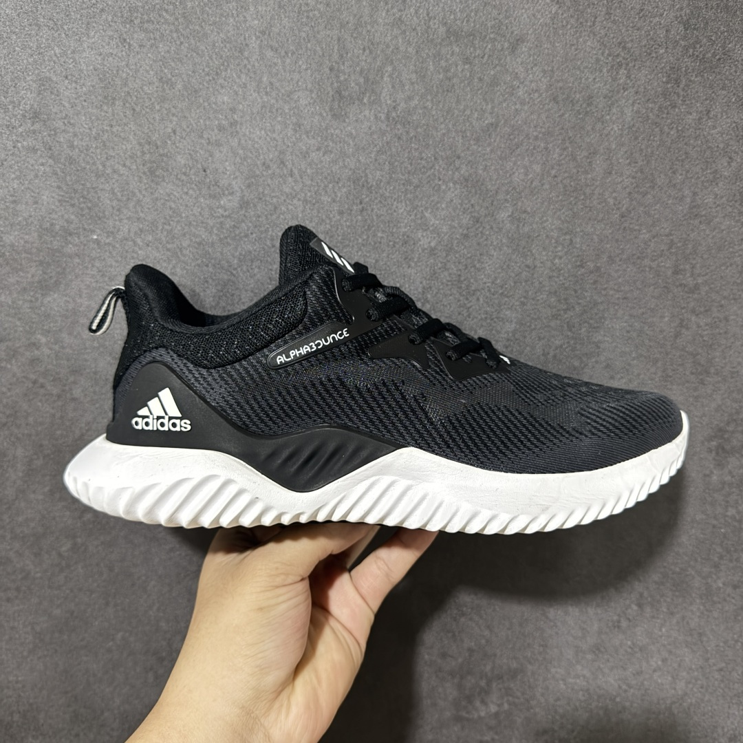 【公司级】adidas AlphaBounce Beyond 舒适 低帮 休闲跑步鞋 男女同款 CG4861 Bounce中底，回弹buff拉满，Bounce中底带来持续能量反馈，落地软弹不卸力，每一步都像踩在云朵上，跑跳、久走都不累脚。 一体织透气网布，兼顾包裹性与透气性，告别闷汗黏脚，脚感轻盈到几乎“无负担”。 波浪纹橡胶大底，抓地力拉满，耐磨防滑，无论是柏油路还是湿滑地面，都能稳步前行。 尺码：36 36.5 37 38 38.5 39 40 40.5 41 42 42.5 43 44 44.5 45-选品中心