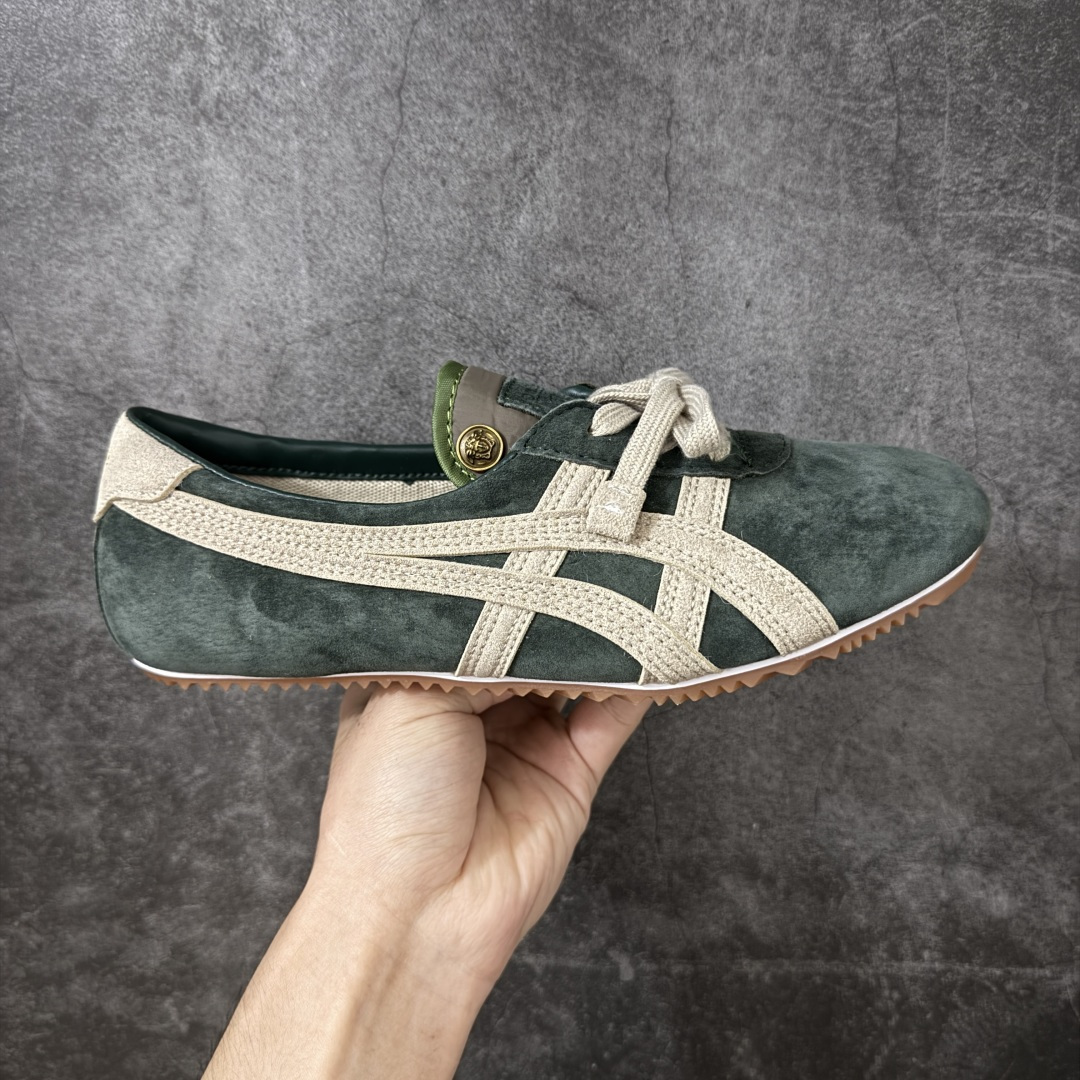 【公司级】VERSACE × Onitsuka Tiger 范思哲 联名款 Tai-Chi Sakura 牛皮革 麂皮 圆头系带 低帮 生活休闲鞋 绿色 尺码：36-45-选品中心