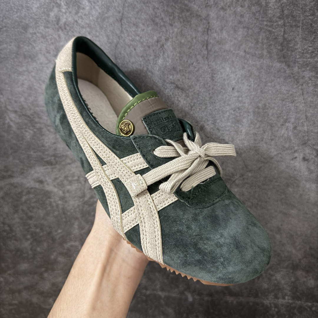 图片[3]-【公司级】VERSACE × Onitsuka Tiger 范思哲 联名款 Tai-Chi Sakura 牛皮革 麂皮 圆头系带 低帮 生活休闲鞋 绿色 尺码：36-45-选品中心