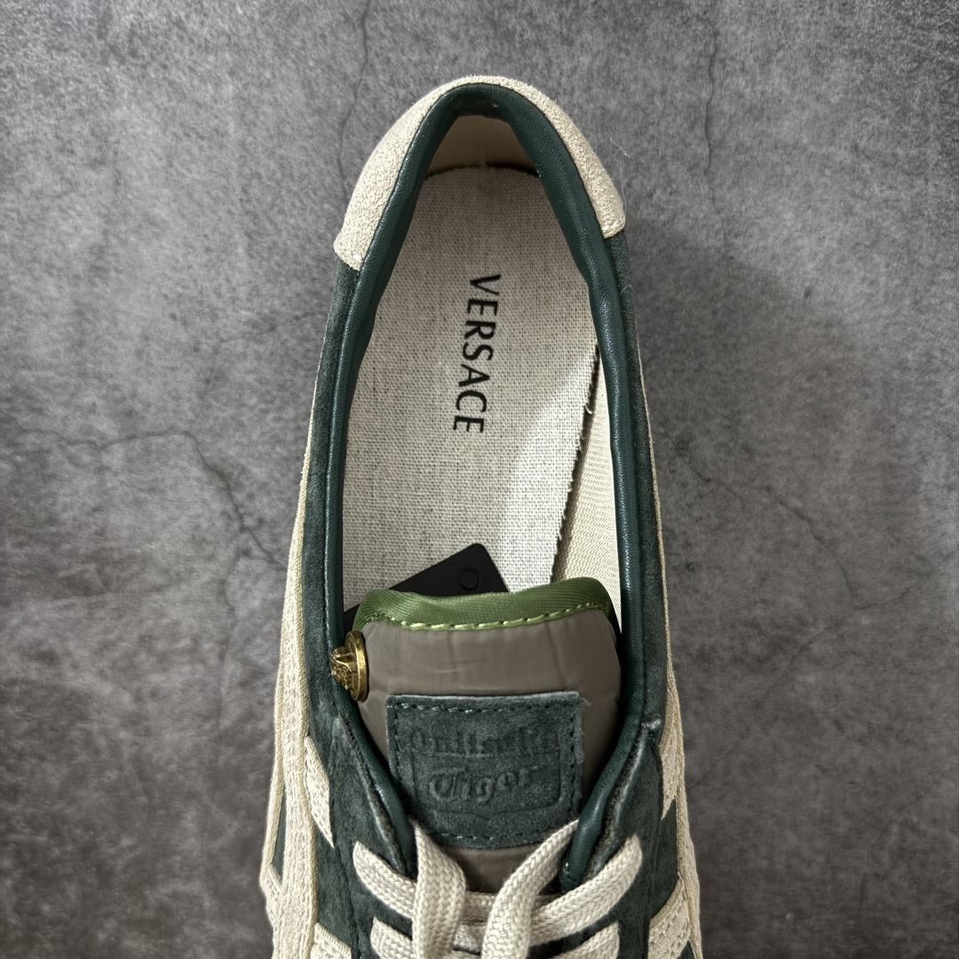 图片[8]-【公司级】VERSACE × Onitsuka Tiger 范思哲 联名款 Tai-Chi Sakura 牛皮革 麂皮 圆头系带 低帮 生活休闲鞋 绿色 尺码：36-45-选品中心
