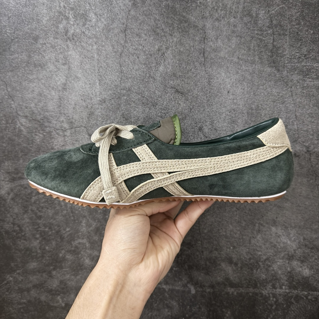图片[2]-【公司级】VERSACE × Onitsuka Tiger 范思哲 联名款 Tai-Chi Sakura 牛皮革 麂皮 圆头系带 低帮 生活休闲鞋 绿色 尺码：36-45-选品中心