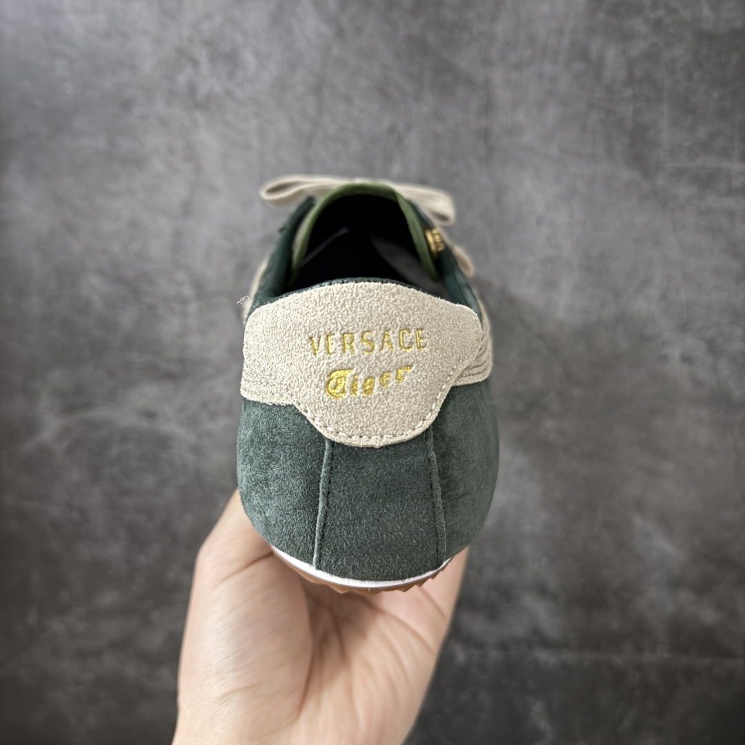 图片[4]-【公司级】VERSACE × Onitsuka Tiger 范思哲 联名款 Tai-Chi Sakura 牛皮革 麂皮 圆头系带 低帮 生活休闲鞋 绿色 尺码：36-45-选品中心
