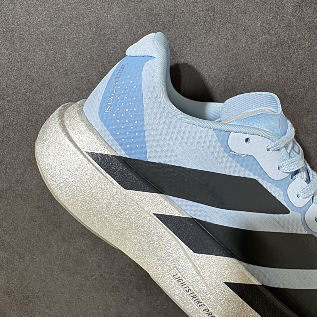 图片[7]-【公司级】Adidas Adizero Evo SL WOVEN M阿迪超轻透气缓震跑鞋 #以令人难以置信的138克重量，刷新了跑鞋轻量化的记录，阿迪在材料科学和工艺技术上的深厚积累。 #全新鞋款采用Lightweight Upper材料，让穿着者几乎能够体验到一种\”裸足\”的感觉 货号： KI1491 尺码：36 36.5 37 38 38.5 39 40 40.5 41 42 42.5 43 44 44.5 45-选品中心