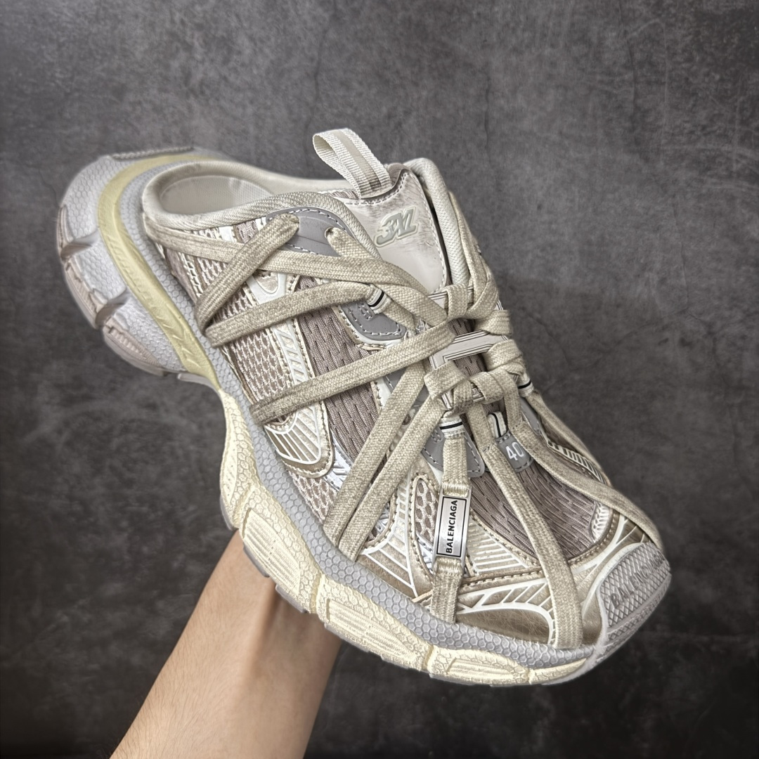 图片[3]-【XA版】巴黎3XL 蜘蛛侠绑带 半拖 Balenciaga巴黎世家 24ss 绑带做旧款 巴黎十代网眼潮流百搭低帮老爹鞋 慢工出细活 出货即最强 皮料钢丝纹高频工艺 整体鞋面及大底做旧 网眼破坏磨毛效果 各个方面均无可挑剔 尺码：35-46 偏大一码 建议比正常运动鞋买小一号-选品中心