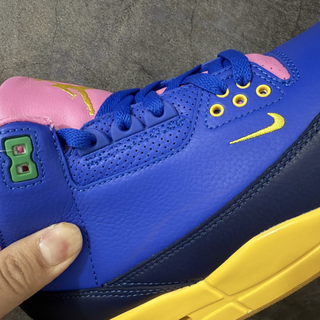 图片[4]-【XP纯原】Air Jordan 3 Retro OG Brasil 巴西足球队设计灵感 赛车蓝 纯原生产线出品 圈内最强三代系列 匠心打造 开发时长超过半年 目前可过各类鉴定或无法鉴定 裸鞋随便操作 全套原纸板楦头开发 原厂大底磨具加持立体防滑纹理 原装可视Air Sole气垫 原汁原味最完美的三代版型 唯一正确鞋头趴度弧度高度鞋身腰线 原厂TPU后跟饰片 正确内里反口里网布 皮料菱角分明不变形无多余毛边 广东原厂zp同批次手工大底描漆拉丝 市场唯一原厂鞋扣模具 原厂织唛标 原厂飞人电绣工艺 尾指中部跳三针 独家绑鞋带手法 印刷中底布 四线拉帮 米色美纹纸贴合固定 进口港宝加持 后跟自然饱满 全鞋荧光划线卡点 追求极致完美 每一双都是工艺品 多重QC质检 超越公司货的品控标准 实实在在的免检产品！ 货号：IV4871-400 尺码：40 40.5 41 42 42.5 43 44 44.5 45 45.5 46 47.5 48.5-选品中心
