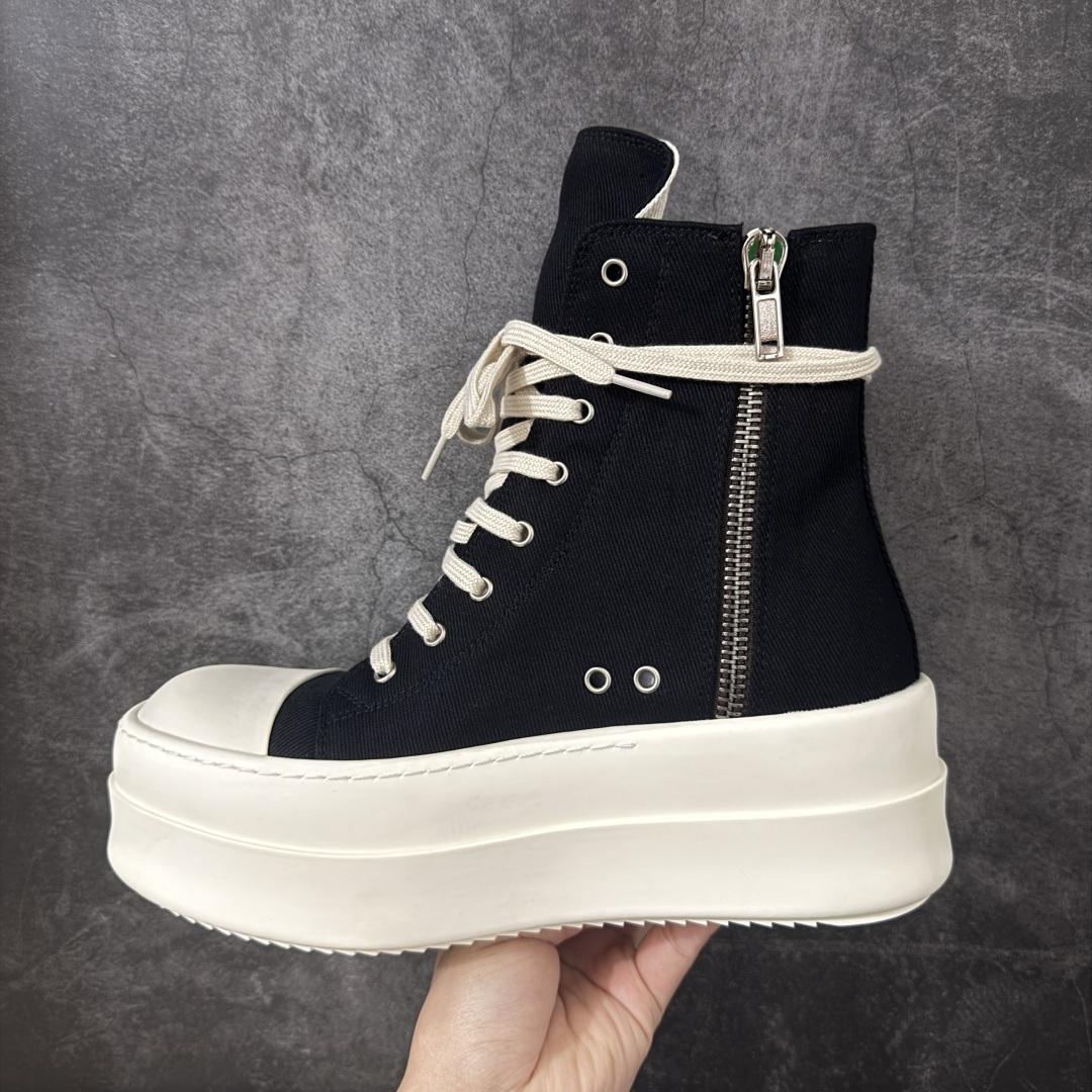 图片[2]-【莞产G版】帆布大匡威RO / Rick Owens DRKSHDW 瑞克·欧文斯 大匡威/高帮厚底/ 水洗牛仔帆布 高帮 西瓜头 【皮料】 东莞原厂进口全新2025年新材质““水洗牛仔斜纹帆布” 【鞋带】 鞋带采用水染定织法工艺，高密度之下，透出光泽感！ 【鞋头】软糯，轻轻按压有牛皮细细的纹理质感！ 【鞋底】TPU大底奶香味！硬度、肤感一比一！鞋底logo钢印清晰正确！ 【鞋垫】独家私人开模压印！牛皮贴面，双层复合！ 【尺码】 ：36 37 38 39 40 41 42 43 44 45 46！-选品中心