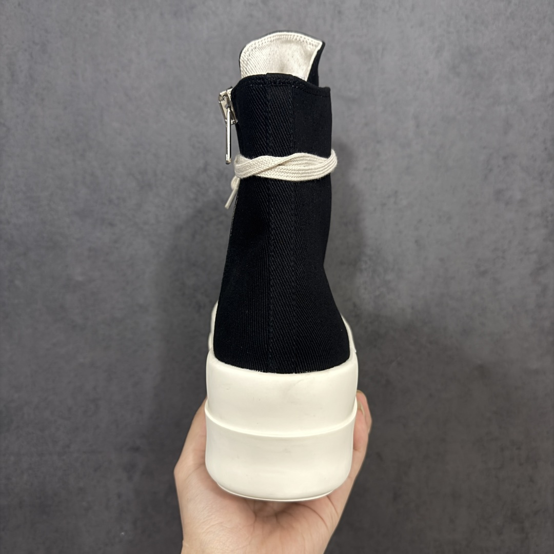 图片[4]-【莞产G版】帆布大匡威RO / Rick Owens DRKSHDW 瑞克·欧文斯 大匡威/高帮厚底/ 水洗牛仔帆布 高帮 西瓜头 【皮料】 东莞原厂进口全新2025年新材质““水洗牛仔斜纹帆布” 【鞋带】 鞋带采用水染定织法工艺，高密度之下，透出光泽感！ 【鞋头】软糯，轻轻按压有牛皮细细的纹理质感！ 【鞋底】TPU大底奶香味！硬度、肤感一比一！鞋底logo钢印清晰正确！ 【鞋垫】独家私人开模压印！牛皮贴面，双层复合！ 【尺码】 ：36 37 38 39 40 41 42 43 44 45 46！-选品中心