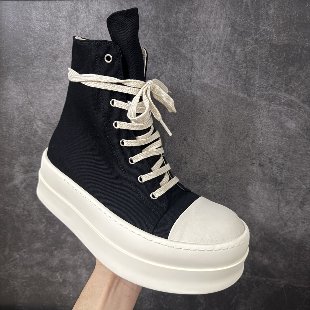 图片[3]-【莞产G版】帆布大匡威RO / Rick Owens DRKSHDW 瑞克·欧文斯 大匡威/高帮厚底/ 水洗牛仔帆布 高帮 西瓜头 【皮料】 东莞原厂进口全新2025年新材质““水洗牛仔斜纹帆布” 【鞋带】 鞋带采用水染定织法工艺，高密度之下，透出光泽感！ 【鞋头】软糯，轻轻按压有牛皮细细的纹理质感！ 【鞋底】TPU大底奶香味！硬度、肤感一比一！鞋底logo钢印清晰正确！ 【鞋垫】独家私人开模压印！牛皮贴面，双层复合！ 【尺码】 ：36 37 38 39 40 41 42 43 44 45 46！-选品中心