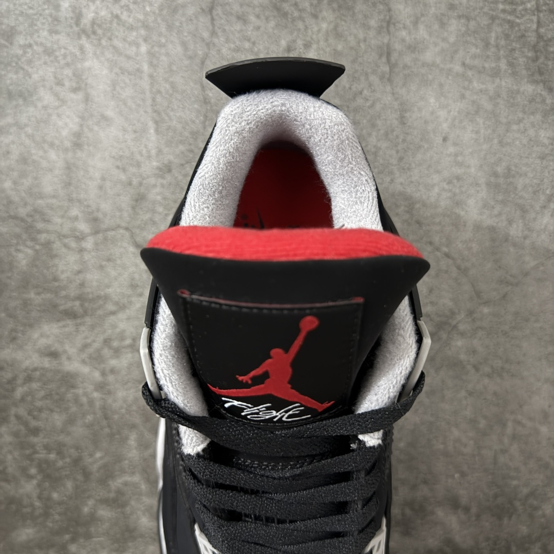 图片[8]-【KZ版本】Air Jordan AJ4 Retro 新黑红 308497-060 细节品控鞋型随意秒杀市面 原厂TPU网格鞋带扣 正确内里网布 菱角分明不变形无多余毛边 柔软性质感一致于原鞋 市场唯一原厂鞋扣模具 背面可见隐藏注塑口 原厂织唛标 原厂飞人电绣工艺 尾指中部跳三针 独家绑鞋带手法 印刷中底布 四线拉帮 米色美纹纸贴合固定 进口港宝加持 后跟自然饱满 全鞋荧光划线卡点 尺码：36 36.5 37.5 38 38.5 39 40 40.5 41 42 42.5 43 44 44.5 45 45.5 46 47.5 48.5-选品中心