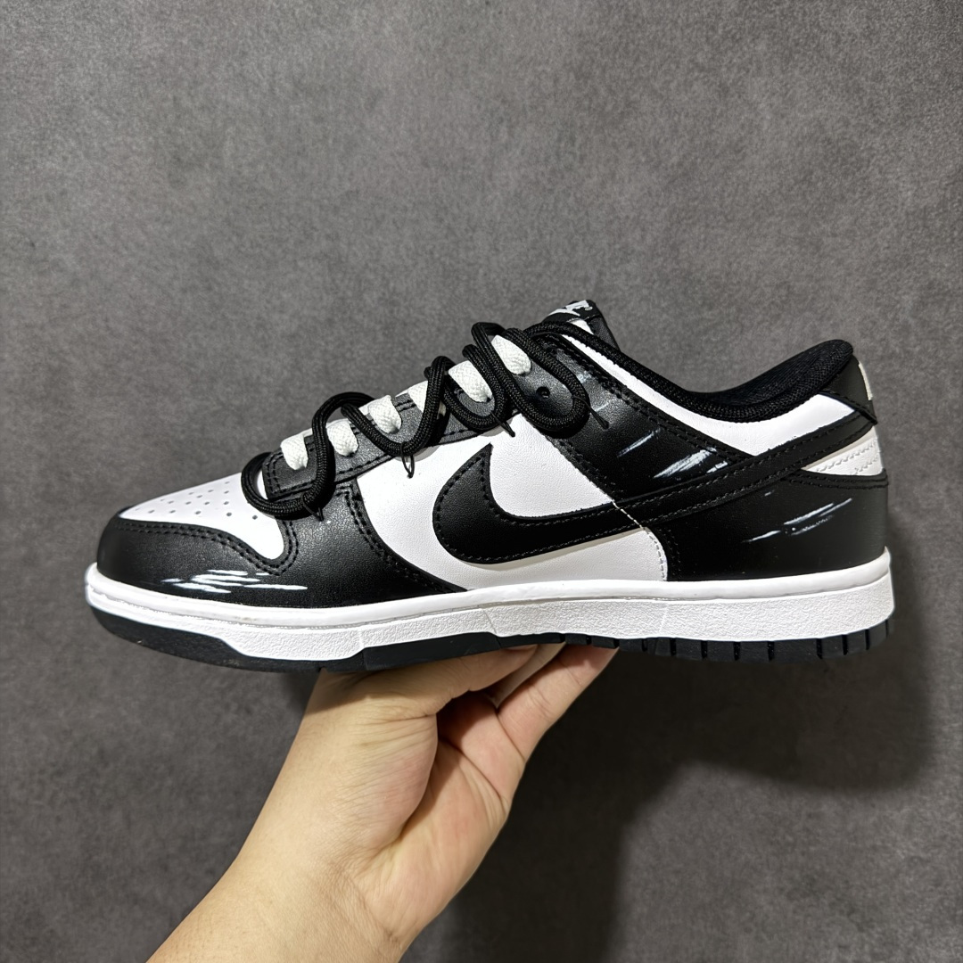 图片[2]-【定制版】Nike Dunk 风驰电掣 黑白 绑带 低帮休闲板鞋 #大厂纯原品质出货 超高清洁度 皮料切割干净无任何毛边 细节完美 货号：DD1391-100 尺码：40 40.5 41 42 42.5 43 44 44.5 45 46-选品中心