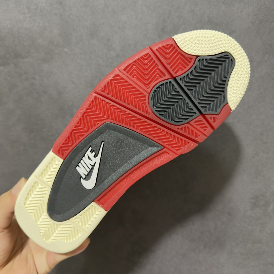 图片[9]-【KZ神版】Nigel Sylvester x Jordan Air Jordan AJ4 联名白砖红 IQ8055-100 原楦原纸板同源开发 完美呈现乔4的版型 内侧正确双色网格 还原细节 正确气垫颜色 正确网格工艺 正确拉帮工艺 全鞋原装材料制作 原档案原模具打造 尺码：40-48.5-选品中心