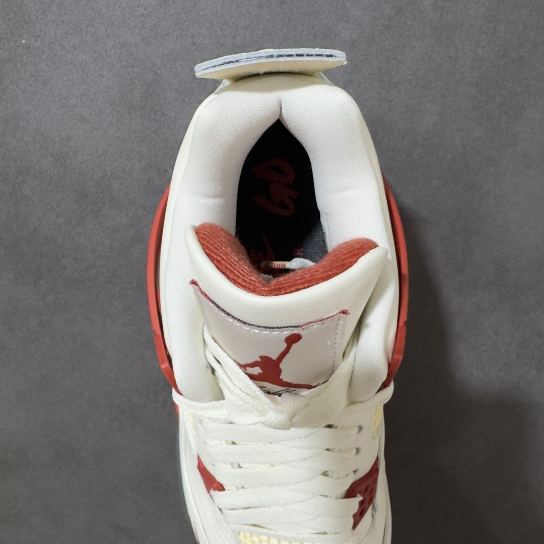 图片[6]-【KZ神版】Nigel Sylvester x Jordan Air Jordan AJ4 联名白砖红 IQ8055-100 原楦原纸板同源开发 完美呈现乔4的版型 内侧正确双色网格 还原细节 正确气垫颜色 正确网格工艺 正确拉帮工艺 全鞋原装材料制作 原档案原模具打造 尺码：40-48.5-选品中心