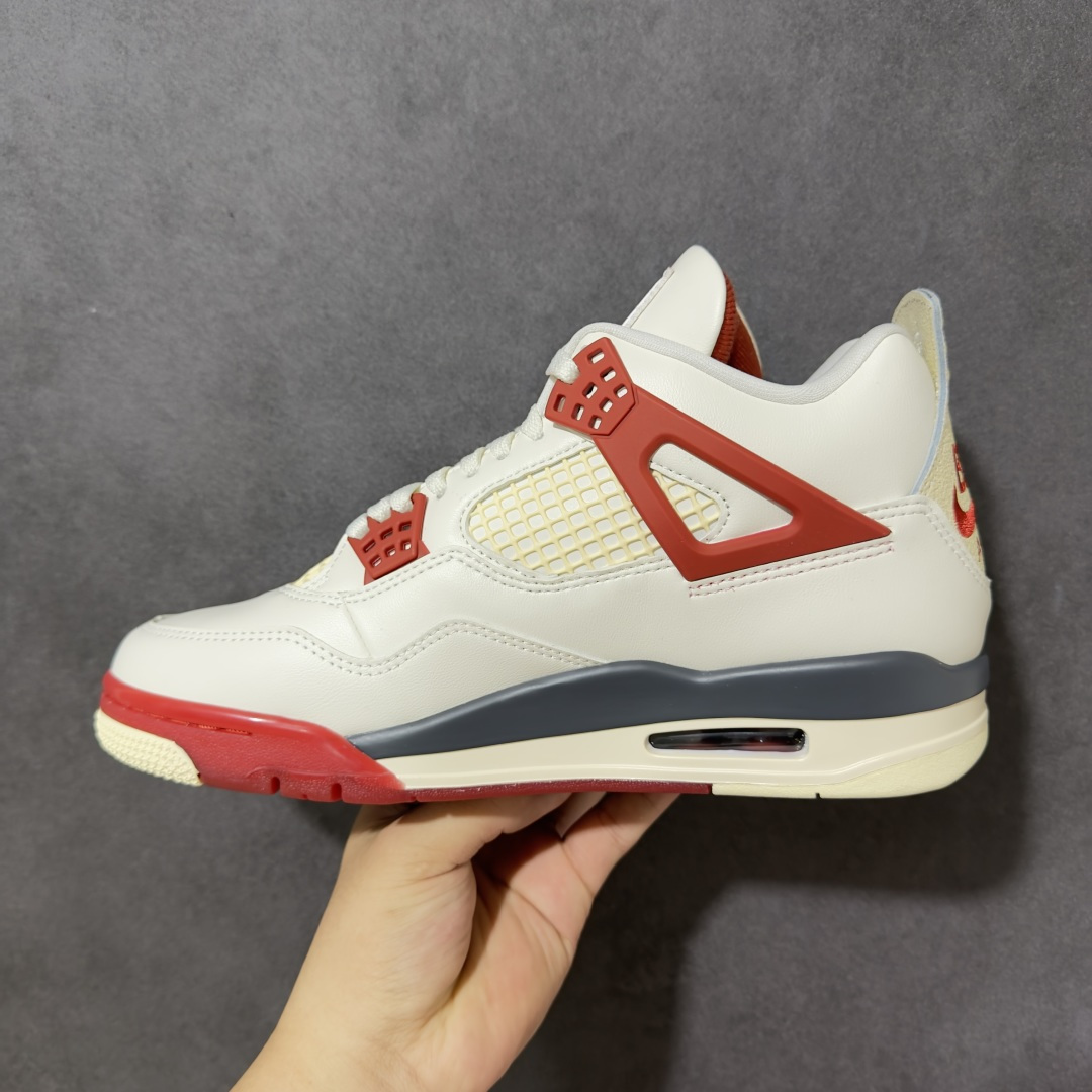 图片[2]-【KZ神版】Nigel Sylvester x Jordan Air Jordan AJ4 联名白砖红 IQ8055-100 原楦原纸板同源开发 完美呈现乔4的版型 内侧正确双色网格 还原细节 正确气垫颜色 正确网格工艺 正确拉帮工艺 全鞋原装材料制作 原档案原模具打造 尺码：40-48.5-选品中心
