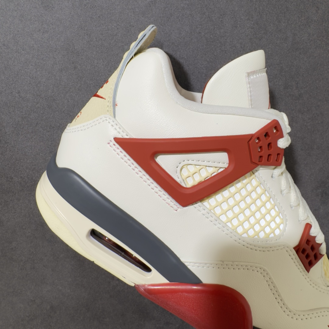 图片[7]-【KZ神版】Nigel Sylvester x Jordan Air Jordan AJ4 联名白砖红 IQ8055-100 原楦原纸板同源开发 完美呈现乔4的版型 内侧正确双色网格 还原细节 正确气垫颜色 正确网格工艺 正确拉帮工艺 全鞋原装材料制作 原档案原模具打造 尺码：40-48.5-选品中心