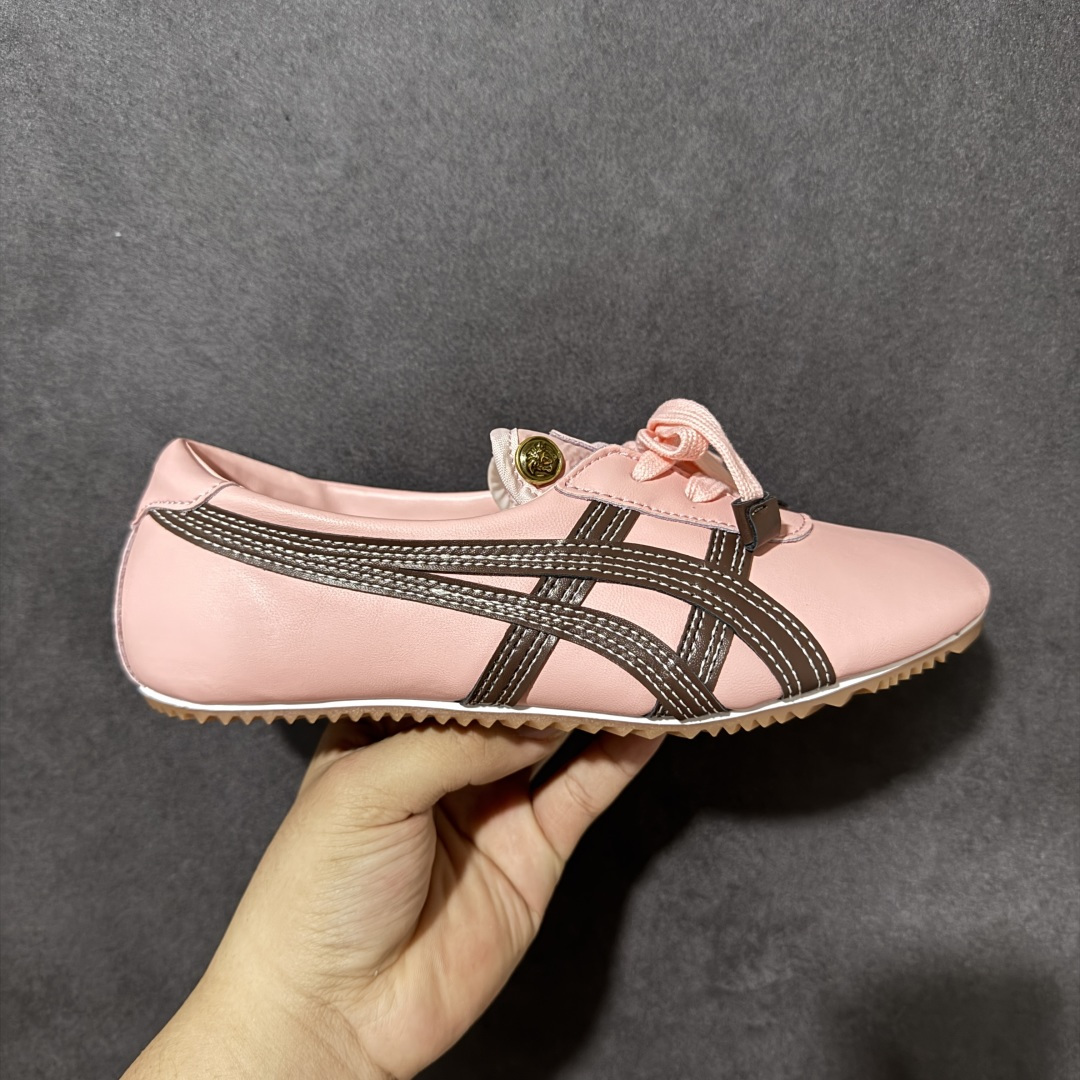 【公司级】VERSACE × Onitsuka Tiger 范思哲 联名款 Tai-Chi Sakura 羔羊皮 Logo压花 低帮 生活休闲鞋 女款 粉色 货号：1025116-1A17737_2P5FJ 尺码：36-41.5 带半码-选品中心