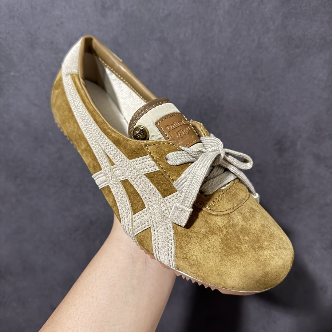 图片[3]-【公司级】VERSACE × Onitsuka Tiger 范思哲 联名款 Tai-Chi Sakura 牛皮革绒面革 系带圆头平底 低帮 生活休闲鞋 棕色 货号：1024594 尺码：36-45 带半码-选品中心