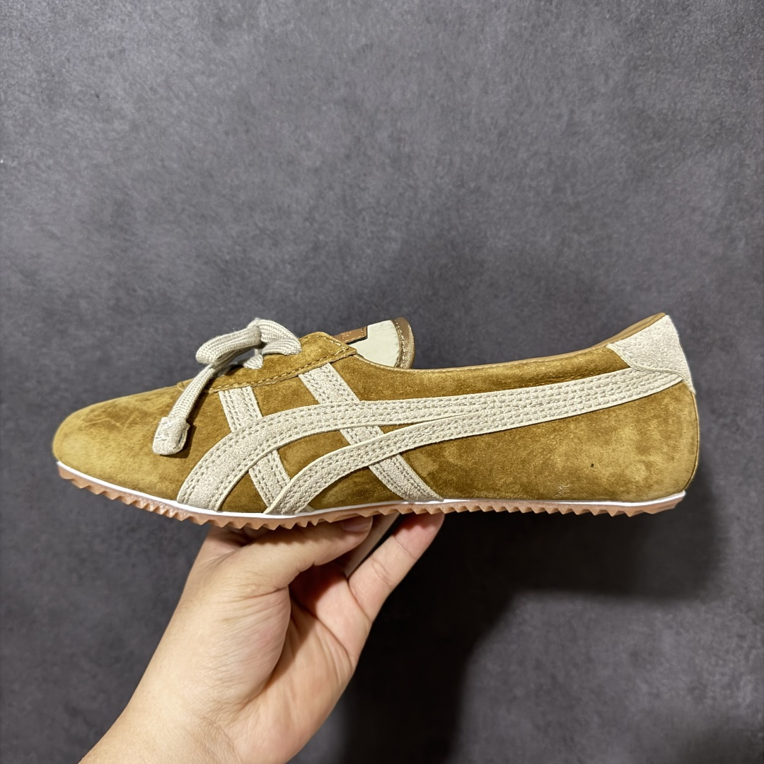 图片[2]-【公司级】VERSACE × Onitsuka Tiger 范思哲 联名款 Tai-Chi Sakura 牛皮革绒面革 系带圆头平底 低帮 生活休闲鞋 棕色 货号：1024594 尺码：36-45 带半码-选品中心