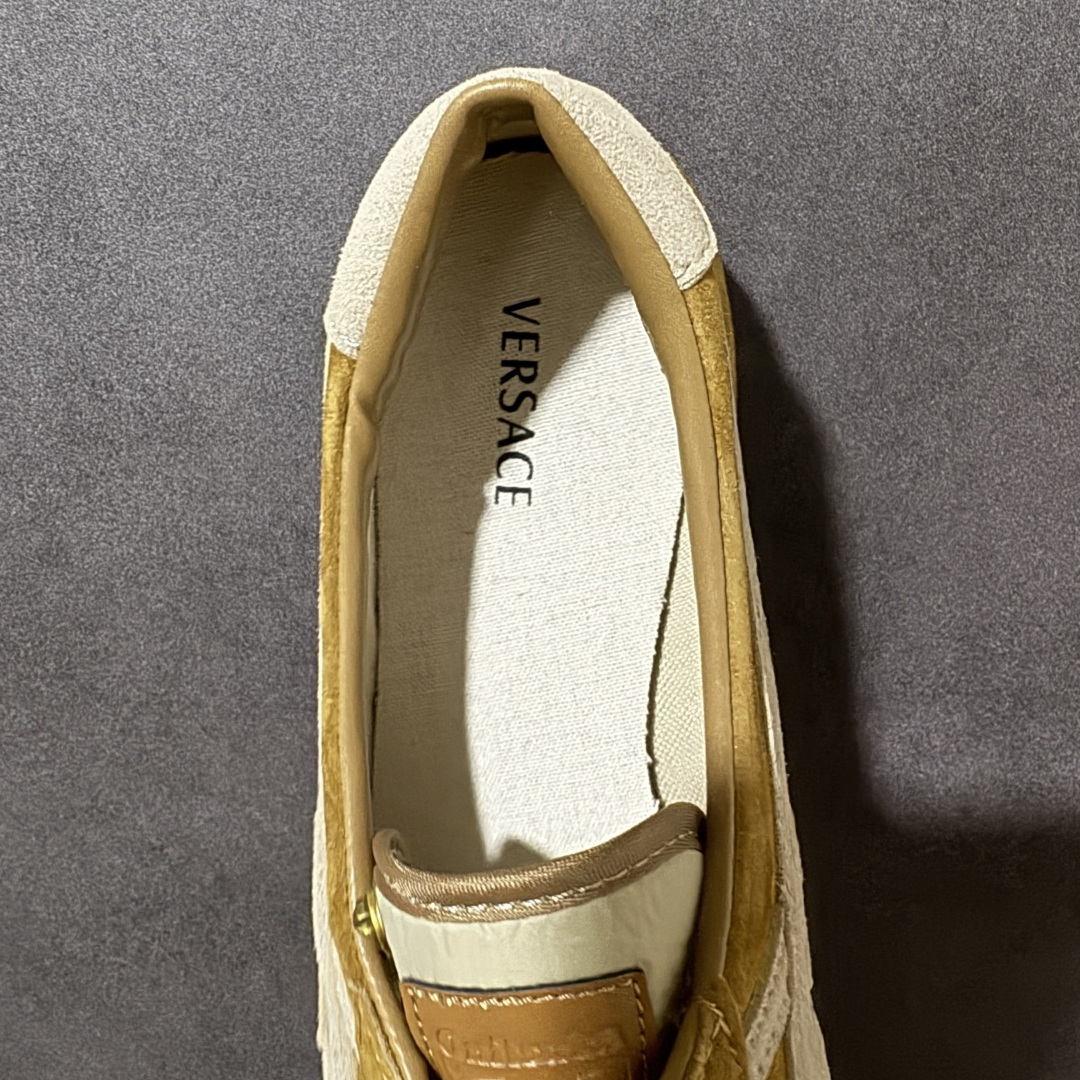 图片[6]-【公司级】VERSACE × Onitsuka Tiger 范思哲 联名款 Tai-Chi Sakura 牛皮革绒面革 系带圆头平底 低帮 生活休闲鞋 棕色 货号：1024594 尺码：36-45 带半码-选品中心