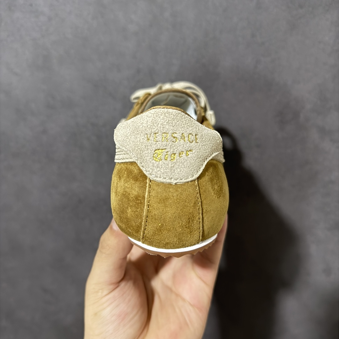 图片[4]-【公司级】VERSACE × Onitsuka Tiger 范思哲 联名款 Tai-Chi Sakura 牛皮革绒面革 系带圆头平底 低帮 生活休闲鞋 棕色 货号：1024594 尺码：36-45 带半码-选品中心
