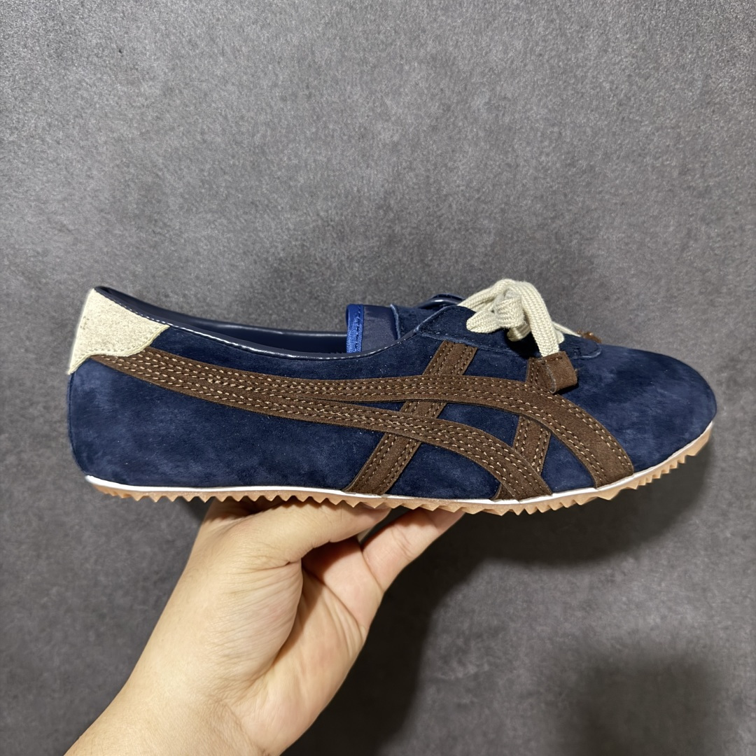 【公司级】VERSACE × Onitsuka Tiger 范思哲 联名款 Tai-Chi Sakura 牛皮革绒面革 系带圆头平底 低帮 生活休闲鞋 货号：1024594 尺码：36-45 带半码-选品中心