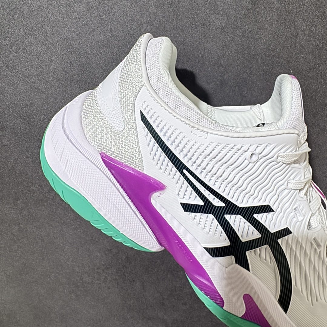 图片[7]-【公司级】Asics Court FF 3 Novak 亚瑟士 耐磨透气 低帮专业网球鞋 适用于所有球场的网球鞋 主要是硬地球场 追求日常练习的耐用性和反射性运动的支持 树脂加工的网眼材料的鞋面结构为脚的运动提供了耐用性和可跟随性 中底采用FLYTE FOAM 既轻巧又缓震 外底通过增加地平面的宽度来增强横向稳定性 货号：1041A370-106 尺码：36 37 37.5 38 39 39.5 40.5 41.5 42 42.5 43.5 44 45-选品中心