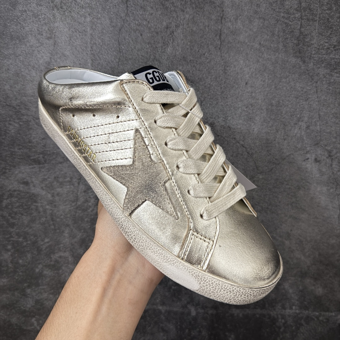图片[3]-【纯原版】Golden Goose Super-Star Sabot 包头半拖鞋 小脏鞋 GGDB Golden Goose Super Star系列小脏运动鞋 25ss官方新款 火爆全网各路明星纷纷上脚，头层牛皮小脏鞋，顶级品质 全部细节官网同步 完美精细做工，全手工打磨做旧，自带3厘米内增高，巴黎时装周出镜率最高的小脏鞋。2025sGolden Goose 官网同步上新，舒服不磨脚！ 尺码：35 36 37 38 39-选品中心