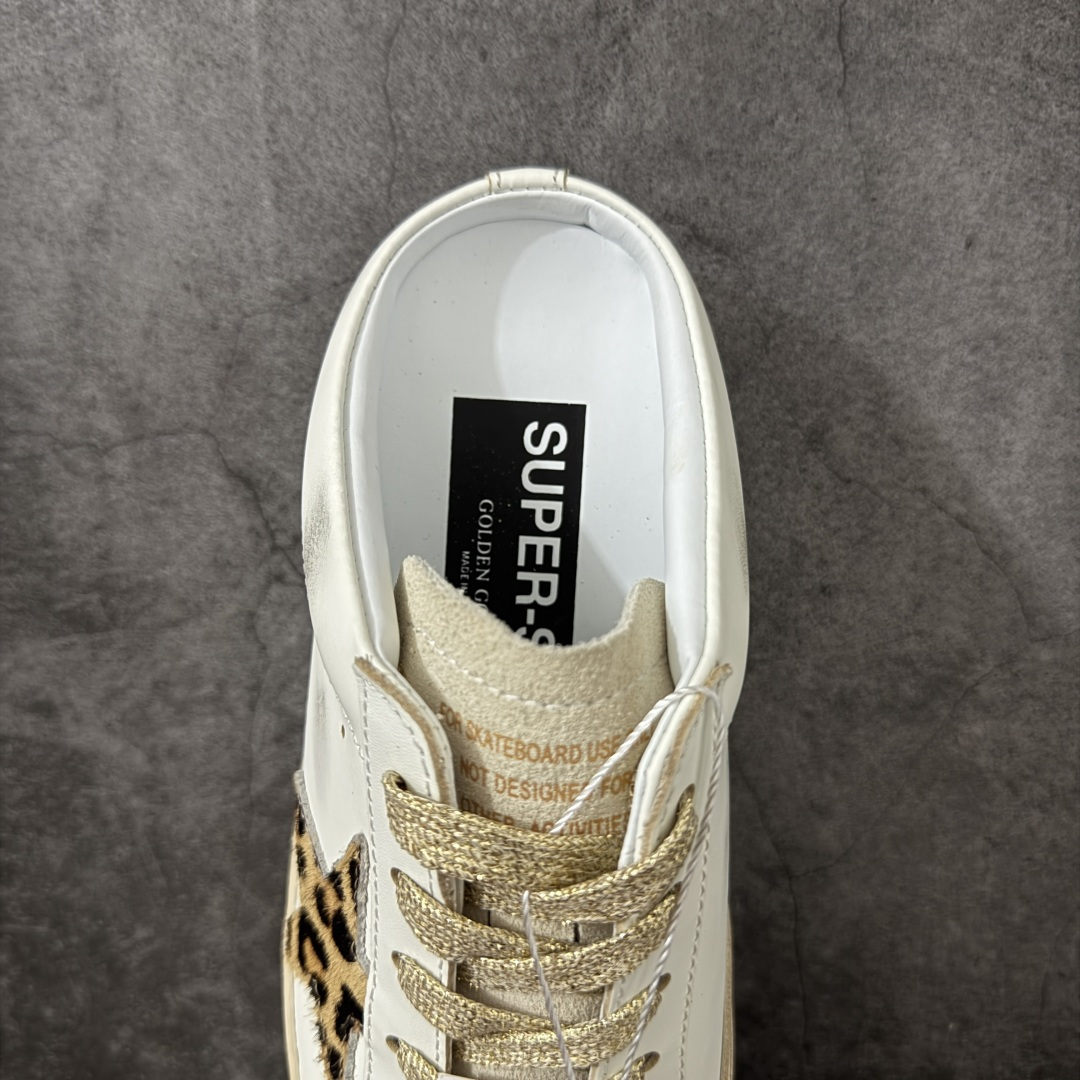 图片[8]-【纯原版】Golden Goose Super-Star Sabot 包头半拖鞋 小脏鞋 GGDB Golden Goose Super Star系列小脏运动鞋 25ss官方新款 火爆全网各路明星纷纷上脚，头层牛皮小脏鞋，顶级品质 全部细节官网同步 完美精细做工，全手工打磨做旧，自带3厘米内增高，巴黎时装周出镜率最高的小脏鞋。2025sGolden Goose 官网同步上新，舒服不磨脚！ 尺码：35 36 37 38 39-选品中心