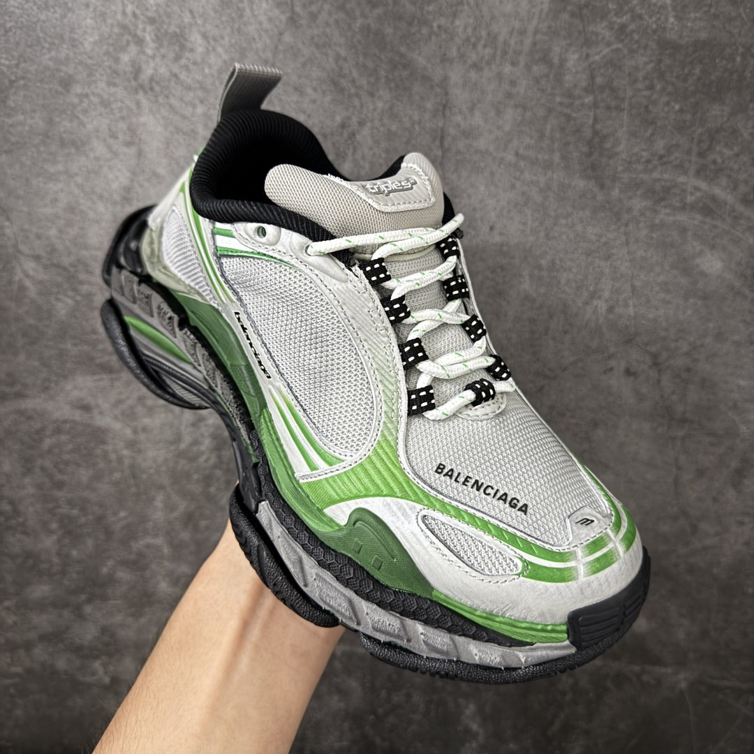 图片[3]-【ok纯原】Balenciaga巴黎世家24代 Triple S .2 灰绿色 低帮 老爹鞋 市场老牌巴黎世家大厂出品 品质价格无需多言 原鞋原材料打造 一比一细节还原 此款相对之前款式轻质很多 超厚鞋底增高4-5cm 高街风格 货号：865849WTR2G1800 尺码：36-46-选品中心
