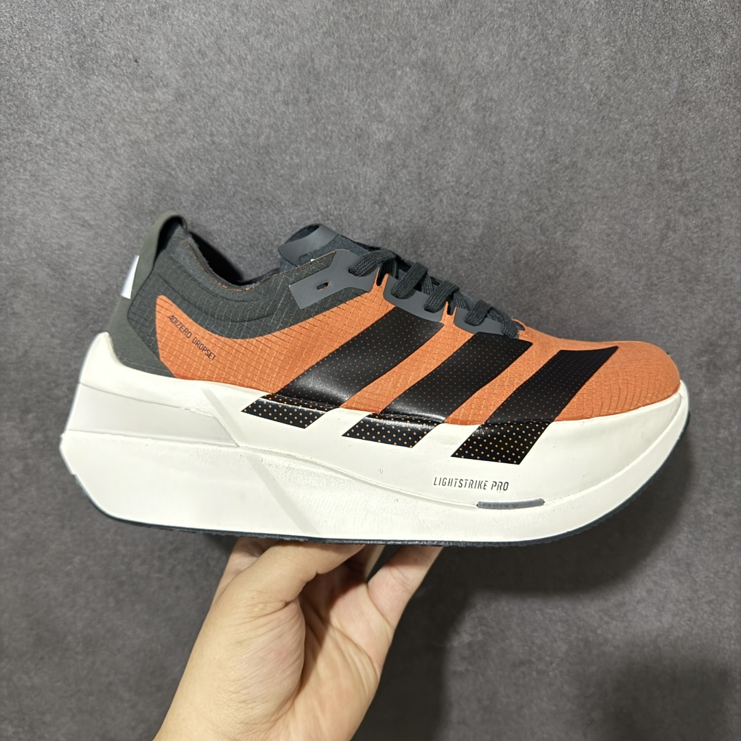 【公司级】Adidas Adizero Dropset Elite 阿迪达斯 舒适贴合 Hyrox 马拉松训练跑步鞋 整体采用前作的设计语言 并且对后者的细节进行升级 马拉松和长距离路跑的性能极限设计而生 货号：LA6217 尺码：40 41 42 43 44 45-选品中心