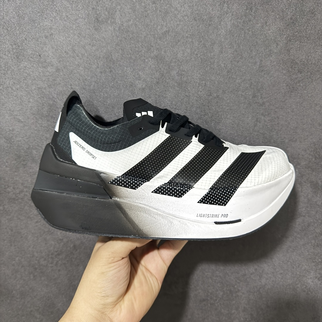 【公司级】Adidas Adizero Dropset Elite 阿迪达斯 舒适贴合 Hyrox 马拉松训练跑步鞋 整体采用前作的设计语言 并且对后者的细节进行升级 马拉松和长距离路跑的性能极限设计而生 货号：LA6220 尺码：36-45-选品中心
