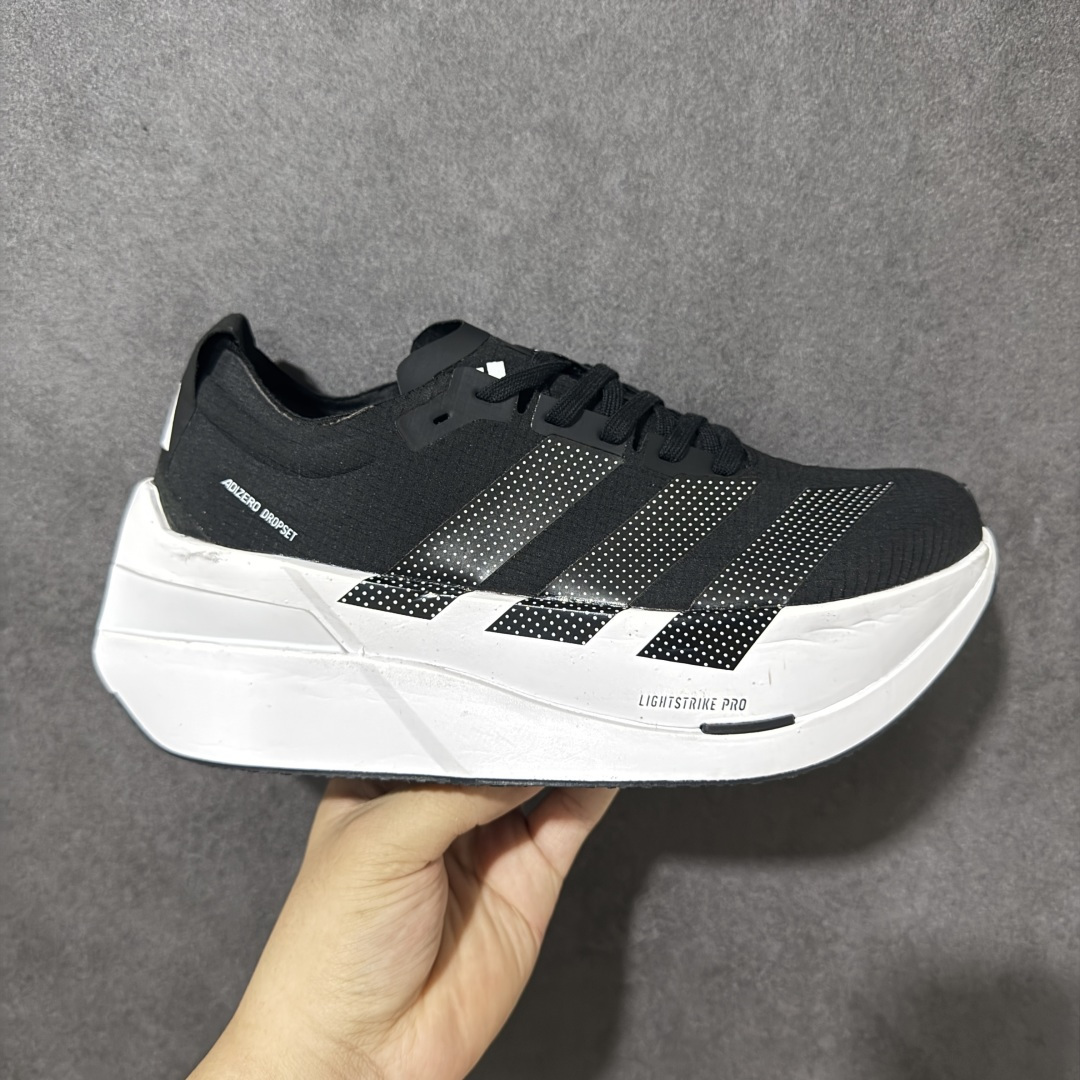 【公司级】Adidas Adizero Dropset Elite 阿迪达斯 舒适贴合 Hyrox 马拉松训练跑步鞋 整体采用前作的设计语言 并且对后者的细节进行升级 马拉松和长距离路跑的性能极限设计而生 货号：LA6226 尺码：36-45-选品中心