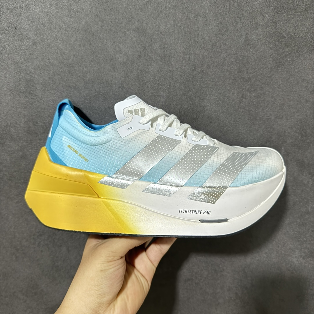 【公司级】Adidas Adizero Dropset Elite 阿迪达斯 舒适贴合 Hyrox 马拉松训练跑步鞋 整体采用前作的设计语言 并且对后者的细节进行升级 马拉松和长距离路跑的性能极限设计而生 货号：LA6222 尺码：36-45-选品中心