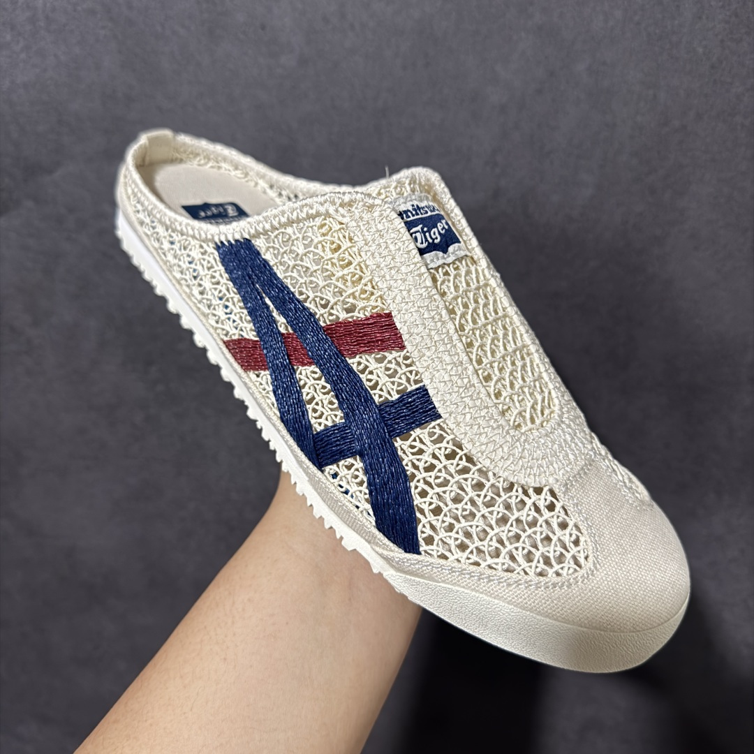 图片[3]-【公司级】Onitsuka Tiger鬼塚虎 MEXICO 66 GOLF 经典拼色翻盖复古 舒适柔软 低帮休闲板鞋半托 鞋舌处印有鬼塚虎特有的品牌LOGO标识从视觉上感受品牌的个性 提升品牌的认知度 柔软内里材质 穿着更加舒适 改良后的鞋底设计 更具抓地力 货号：1183C123 -100 尺码：36～45B-选品中心