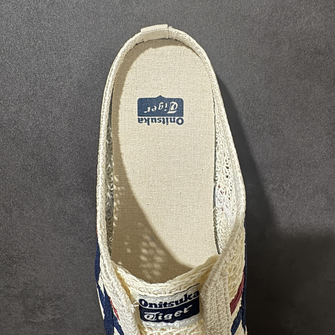 图片[6]-【公司级】Onitsuka Tiger鬼塚虎 MEXICO 66 GOLF 经典拼色翻盖复古 舒适柔软 低帮休闲板鞋半托 鞋舌处印有鬼塚虎特有的品牌LOGO标识从视觉上感受品牌的个性 提升品牌的认知度 柔软内里材质 穿着更加舒适 改良后的鞋底设计 更具抓地力 货号：1183C123 -100 尺码：36～45B-选品中心
