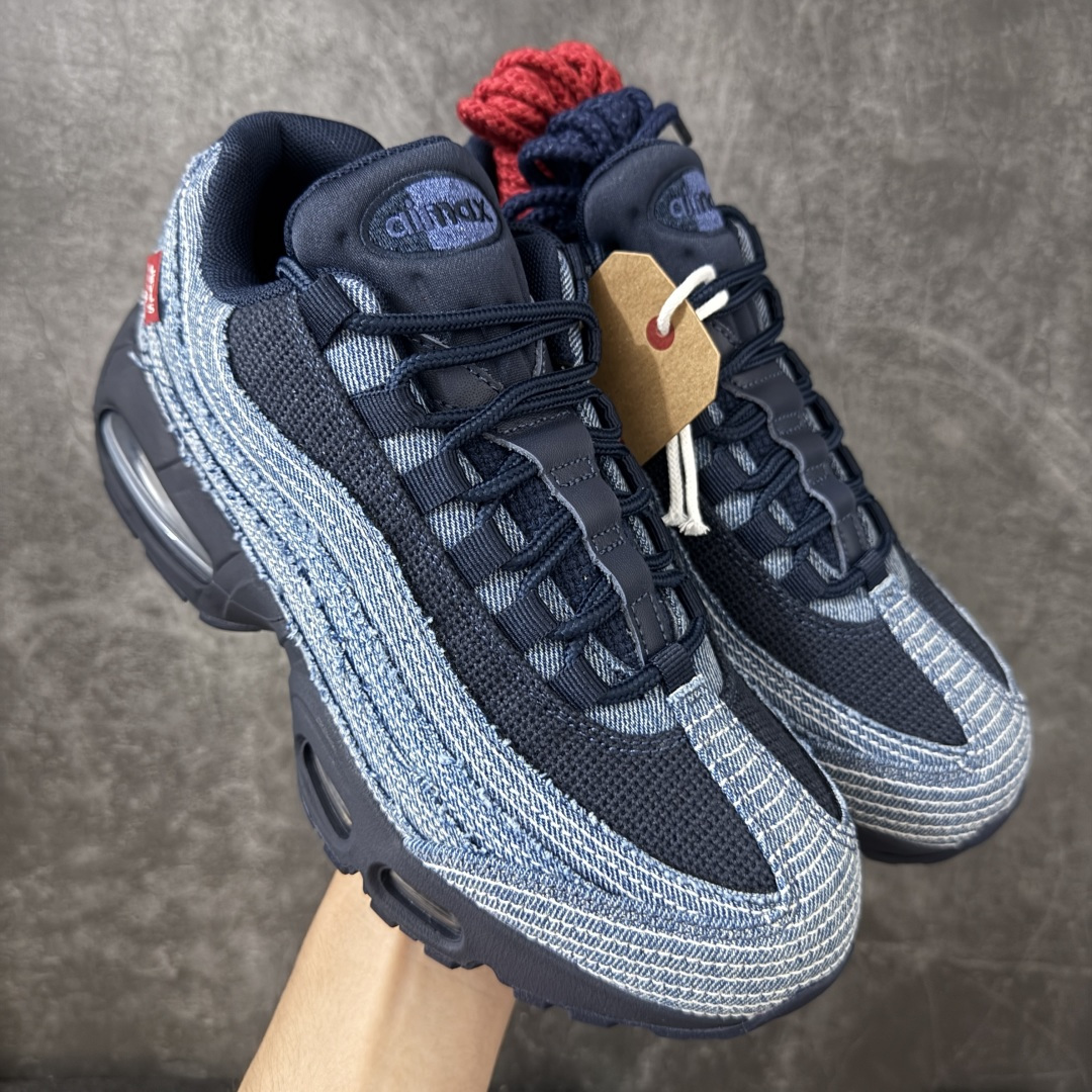 【GX纯原】Levi\'s x NK Air Max 95 舒适耐磨 低帮跑步鞋 男女同款 李维斯联名蓝牛仔 HM4743-400 外贸顶级专供 区别先行版 全部配色原鞋原尺码开发生产 极致还原 全部原厂材料一比一打造 一眼ZP既视感 欢迎对比市场版本 尺码：40 40.5 41 42 42.5 43 44 44.5 45 46 46.5 47.5 48 48.5-选品中心