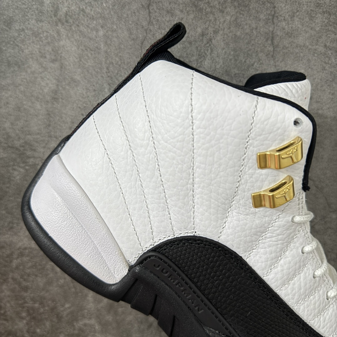 图片[7]-【原厂版】Air Jordan AJ12 Retro 潮流 中帮 复古篮球鞋 黑白金扣 CT8013-117 原楦原纸板开发 原汁原味12代鞋型 进口原厂皮料 超软荔枝皮 质感满分 原厂碳板 原装材料 原厂定制金属扣 原厂电绣 支持与公司货全方位对比 只服务于5%懂鞋的高端客户 发国外可支持各种retail商店充正寄售 尺码：40 40.5 41 42 42.5 43 44 44.5 45 45.5 46 47.5-选品中心