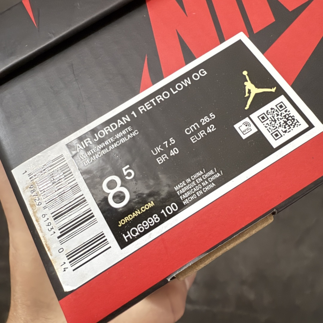 图片[12]-【KZ纯原】 Air Jordan AJ1 Low OG 低帮米白色 HQ6998-100 原材料软头层皮料 国内一线头部知名大厂出品 高端外贸零售专供品质 版型细节完美 原鞋原楦头纸板开发 原厂防尘纸 极致一眼正品既视感 尺码：36-47.5-选品中心