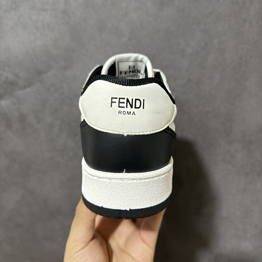 高端性价比-跑量款-高端工艺盒＋原厂同步配件FENDI芬迪 Match 皮革 浮雕系带 低帮时尚板鞋 F