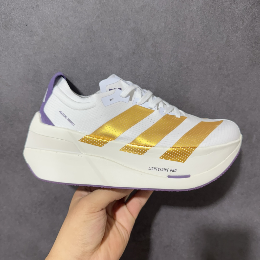 【公司级】Adidas Adizero Dropset Elite 阿迪达斯 舒适贴合 Hyrox 马拉松训练跑步鞋 整体采用前作的设计语言 并且对后者的细节进行升级 马拉松和长距离路跑的性能极限设计而生 货号：LA6229 尺码：36-40-选品中心