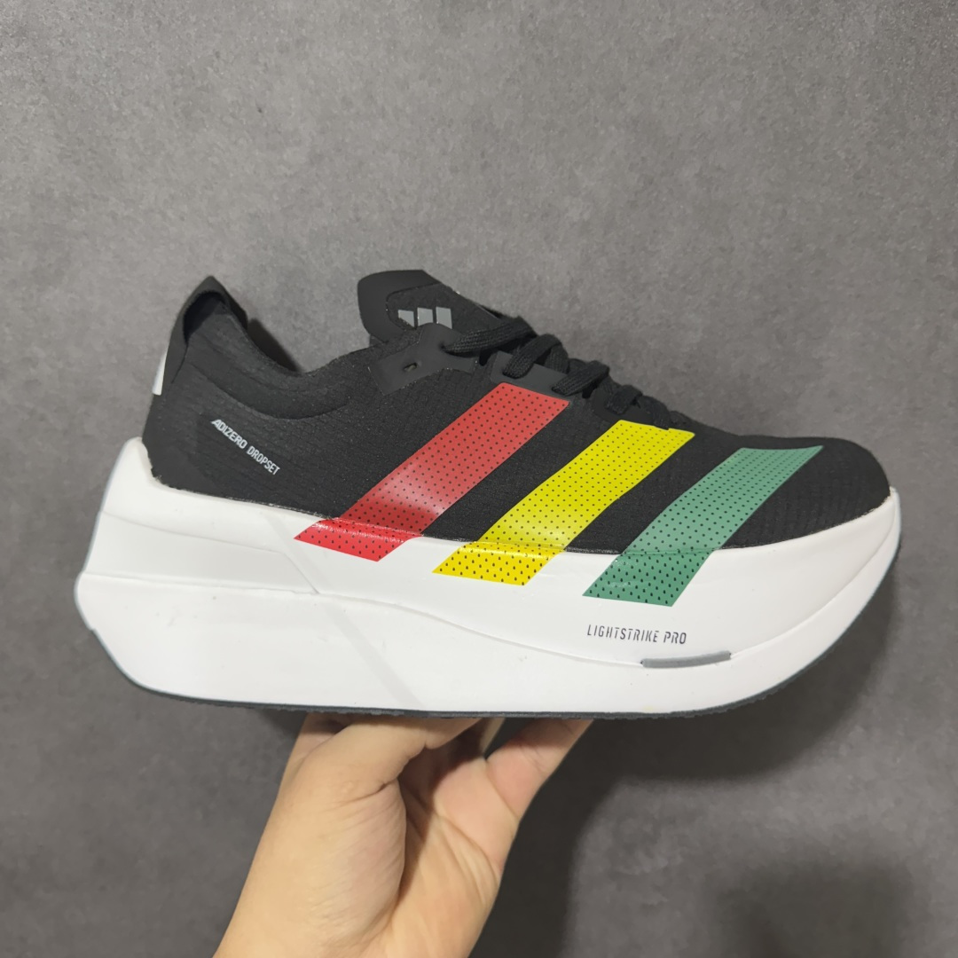 【公司级】Adidas Adizero Dropset Elite 阿迪达斯 舒适贴合 Hyrox 马拉松训练跑步鞋 整体采用前作的设计语言 并且对后者的细节进行升级 马拉松和长距离路跑的性能极限设计而生 货号：LA6219 尺码：40-45-选品中心