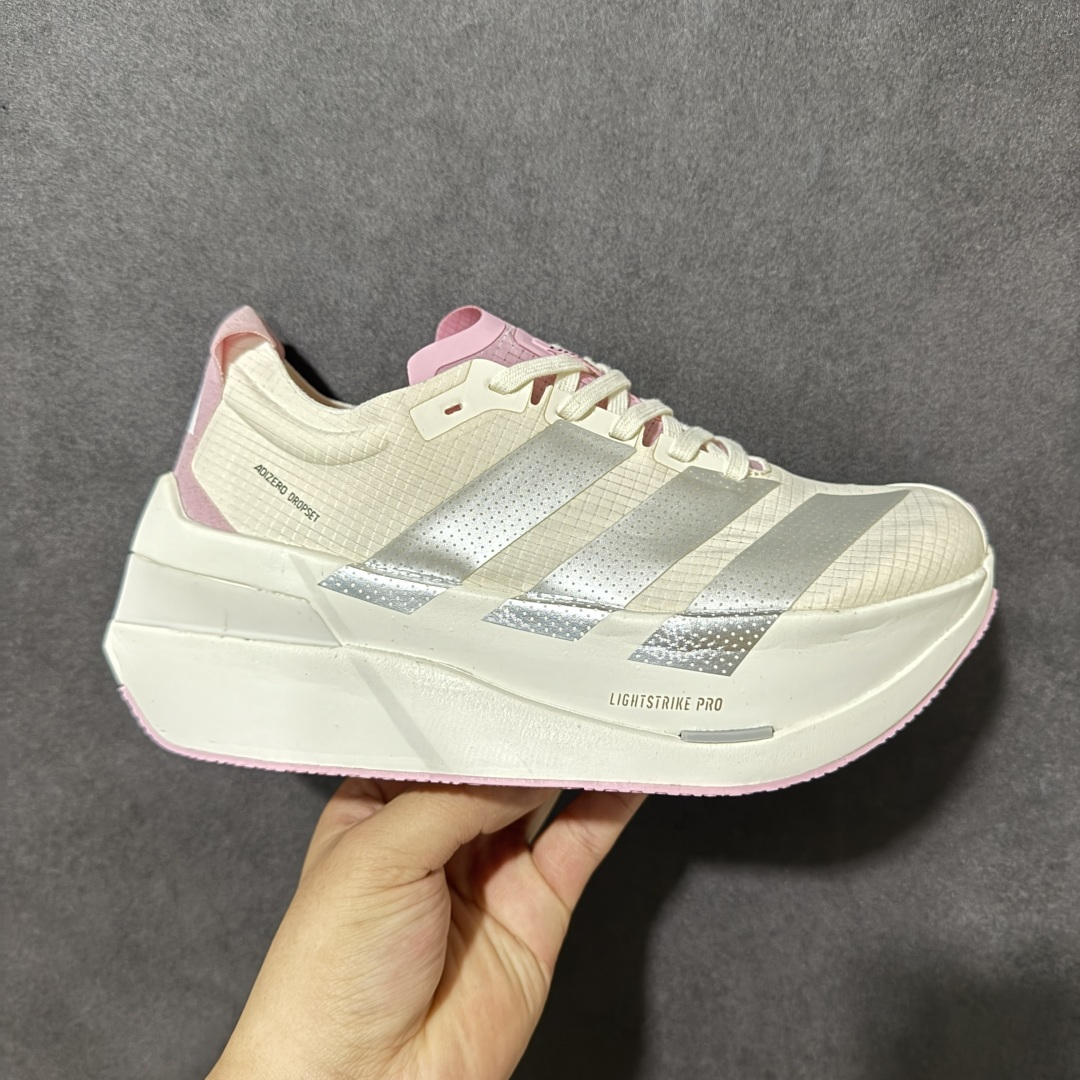【公司级】Adidas Adizero Dropset Elite 阿迪达斯 舒适贴合 Hyrox 马拉松训练跑步鞋 整体采用前作的设计语言 并且对后者的细节进行升级 马拉松和长距离路跑的性能极限设计而生 货号：LA6227 尺码：36-40-选品中心