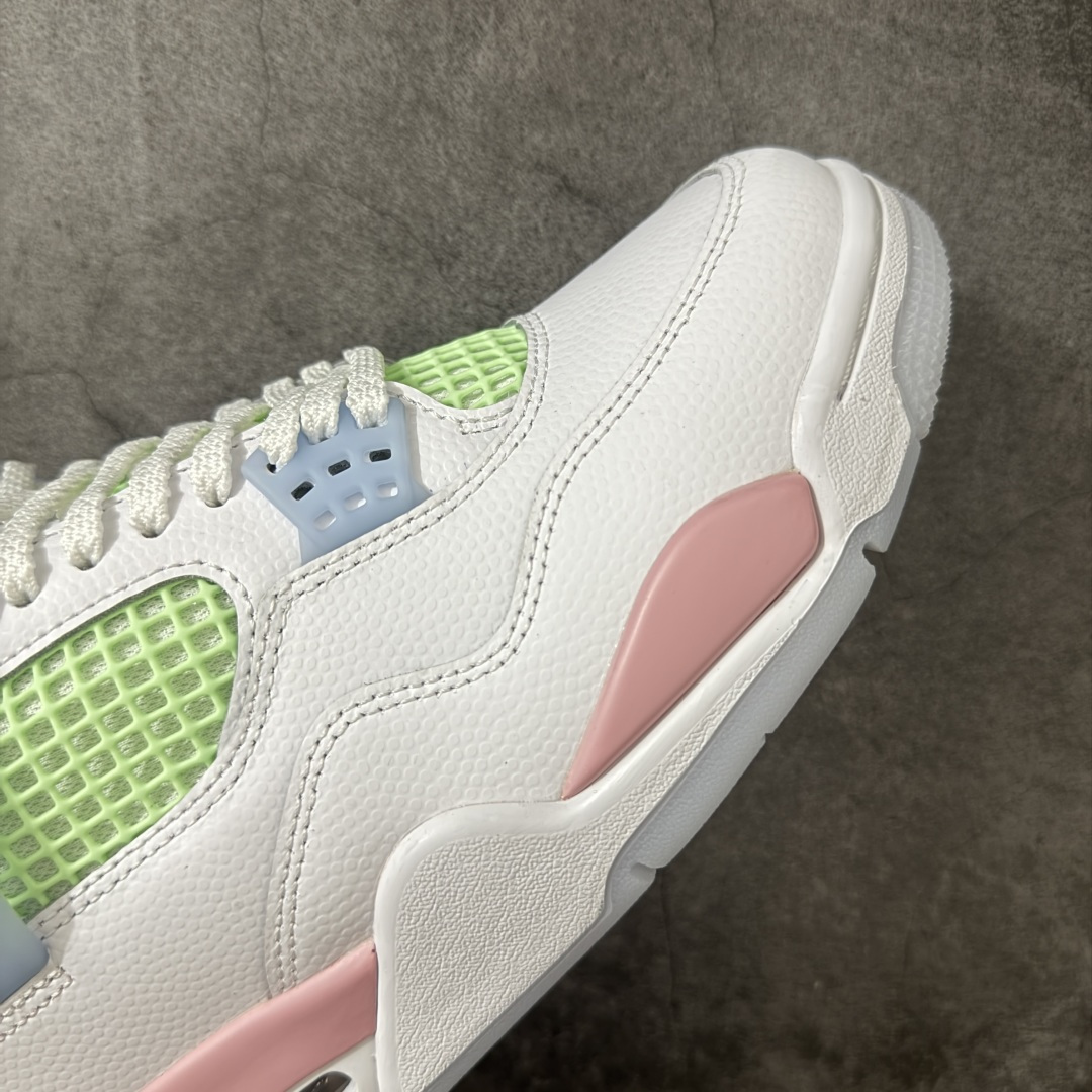 图片[6]-【DF版】Air Jordan 4 Retro Valentine\’s Day AJ4情人节 白绿粉 IB7068-100 原厂独立模具开发 纯正4代正确鞋型 原厂定制头层压纹皮料 原厂鞋楦打造市面最高工艺 内置原厂气垫 立体高频 四线中底拉帮 鞋垫背胶 网格大小 后置立体LOGO等可对比公司货 货号：IB7068 100 尺码：36 36.5 37.5 38 38.5 39 40 40.5 41 42 42.5 43-选品中心