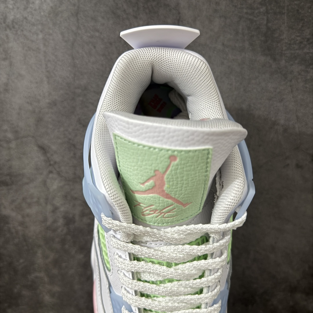 图片[8]-【DF版】Air Jordan 4 Retro Valentine\’s Day AJ4情人节 白绿粉 IB7068-100 原厂独立模具开发 纯正4代正确鞋型 原厂定制头层压纹皮料 原厂鞋楦打造市面最高工艺 内置原厂气垫 立体高频 四线中底拉帮 鞋垫背胶 网格大小 后置立体LOGO等可对比公司货 货号：IB7068 100 尺码：36 36.5 37.5 38 38.5 39 40 40.5 41 42 42.5 43-选品中心