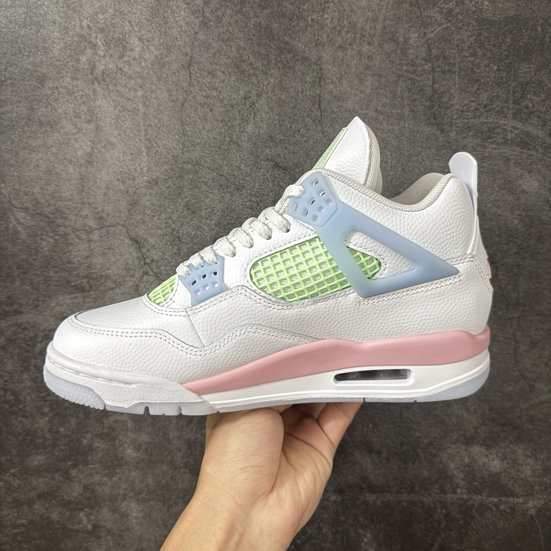图片[2]-【DF版】Air Jordan 4 Retro Valentine\’s Day AJ4情人节 白绿粉 IB7068-100 原厂独立模具开发 纯正4代正确鞋型 原厂定制头层压纹皮料 原厂鞋楦打造市面最高工艺 内置原厂气垫 立体高频 四线中底拉帮 鞋垫背胶 网格大小 后置立体LOGO等可对比公司货 货号：IB7068 100 尺码：36 36.5 37.5 38 38.5 39 40 40.5 41 42 42.5 43-选品中心